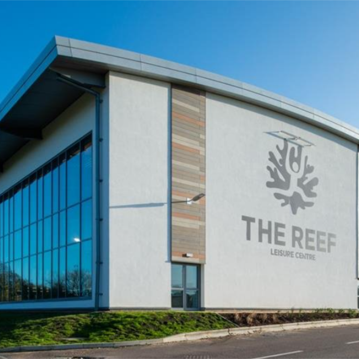 A building with a sign on the side